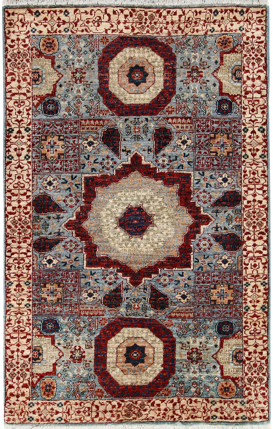 Light Slate Grey Mamluk 3' 3 x 5' 3 - No. 65953 - ALRUG Rug Store