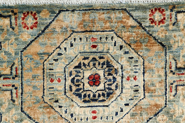 Cadet Blue Mamluk 1' 11 x 4' 9 - No. 65954 - ALRUG Rug Store