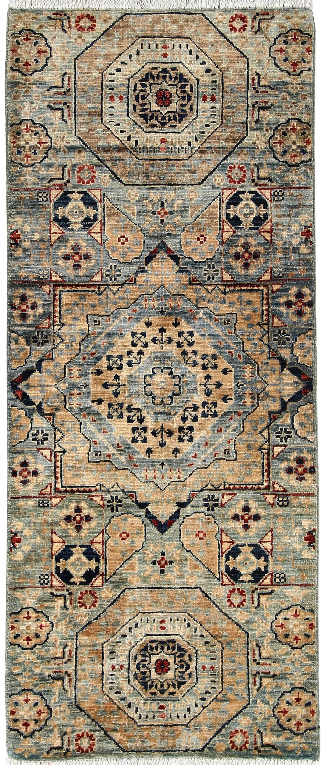 Cadet Blue Mamluk 1' 11 x 4' 9 - No. 65954 - ALRUG Rug Store