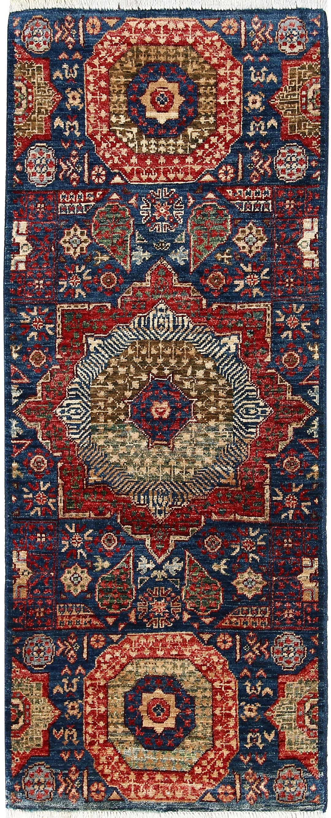 Steel Blue Mamluk 1' 11 x 4' 11 - No. 65956 - ALRUG Rug Store