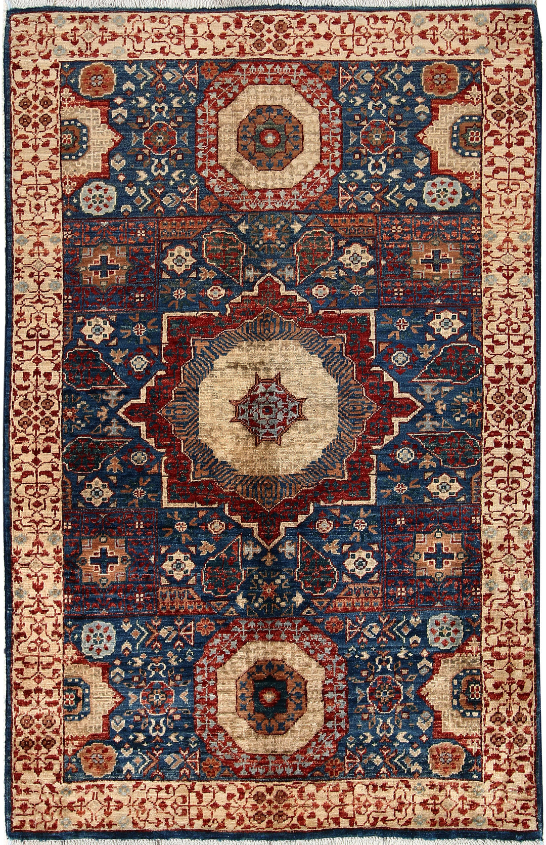 Steel Blue Mamluk 3' 2 x 5' 1 - No. 65960 - ALRUG Rug Store