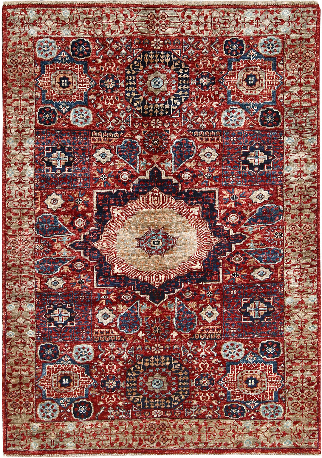 Firebrick Mamluk 3' 3 x 4' 9 - No. 65961 - ALRUG Rug Store