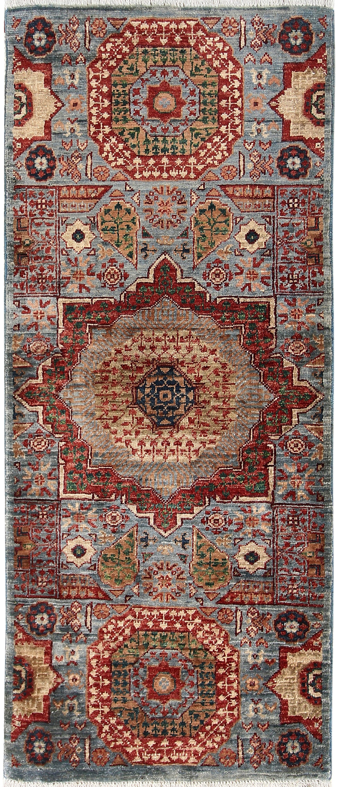 Light Slate Grey Mamluk 1' 11 x 4' 9 - No. 65962 - ALRUG Rug Store