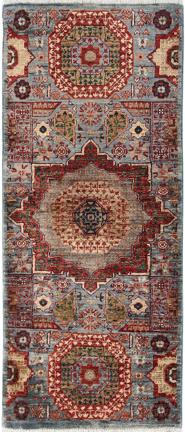 Light Slate Grey Mamluk 1' 11 x 4' 9 - No. 65962 - ALRUG Rug Store