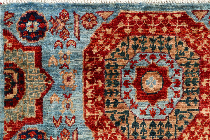 Light Blue Mamluk 2' x 5' 2 - No. 65966 - ALRUG Rug Store