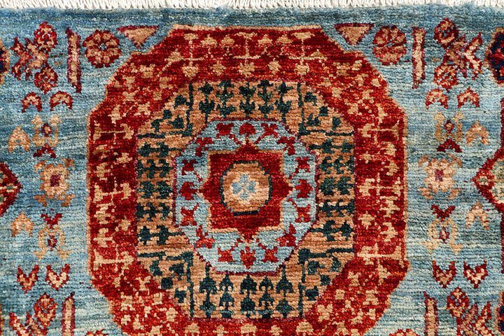Light Blue Mamluk 2' x 5' 2 - No. 65966 - ALRUG Rug Store