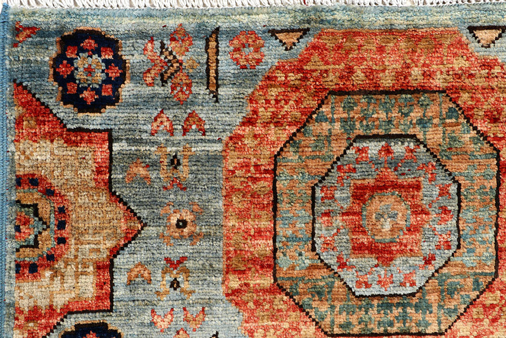 Cadet Blue Mamluk 2' x 4' 10 - No. 65967 - ALRUG Rug Store