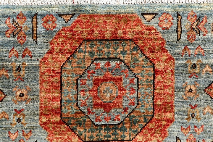 Cadet Blue Mamluk 2' x 4' 10 - No. 65967 - ALRUG Rug Store