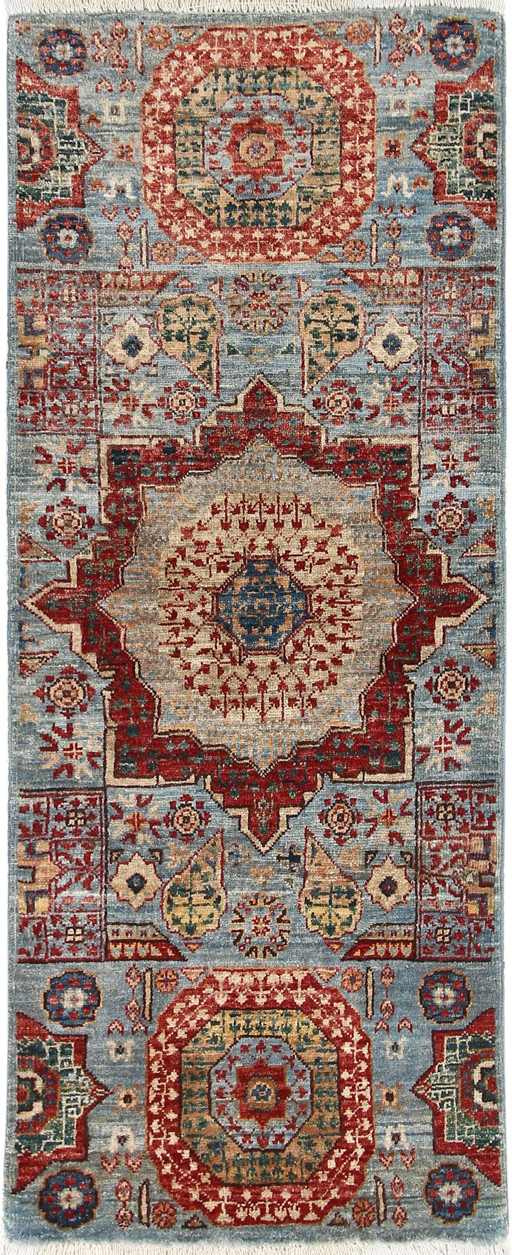Light Blue Mamluk 1' 11 x 4' 11 - No. 65968 - ALRUG Rug Store