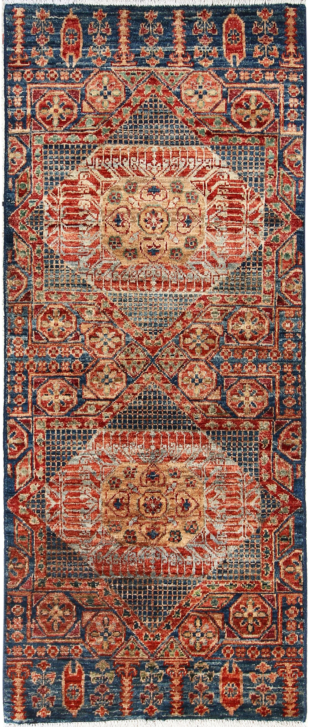 Steel Blue Mamluk 2' x 4' 11 - No. 65971 - ALRUG Rug Store