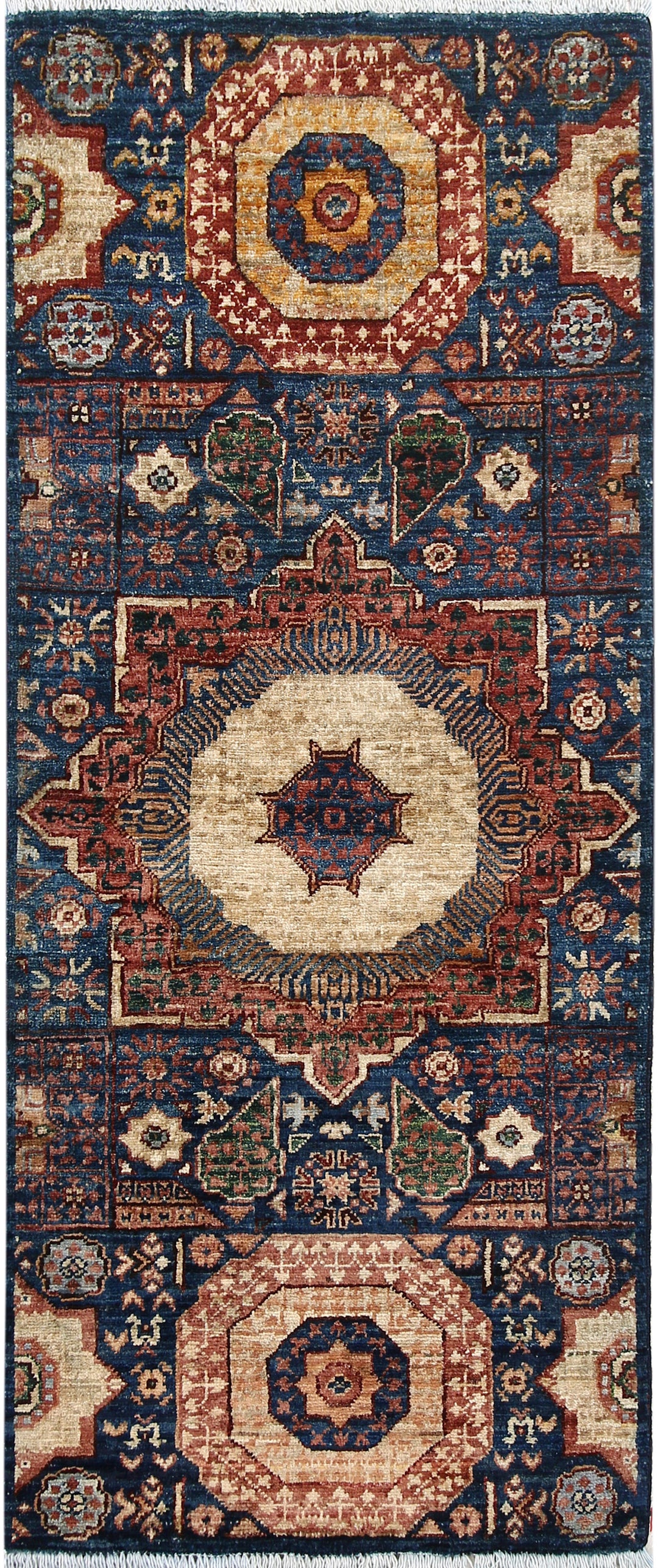 Steel Blue Mamluk 2' x 4' 9 - No. 65984 - ALRUG Rug Store