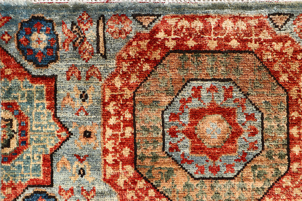 Cadet Blue Mamluk 2' x 5' 3 - No. 65986 - ALRUG Rug Store