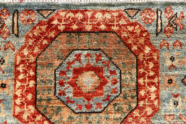 Cadet Blue Mamluk 2' x 5' 3 - No. 65986 - ALRUG Rug Store