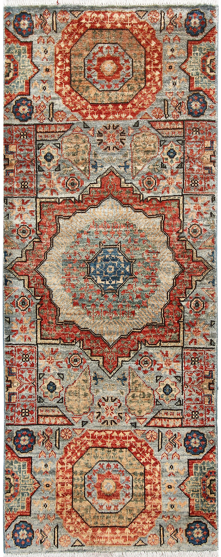Cadet Blue Mamluk 2' x 5' 3 - No. 65986 - ALRUG Rug Store