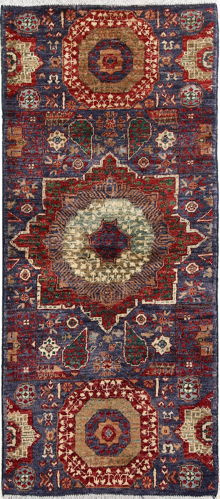 Dark Slateblue Mamluk 2' x 4' 9 - No. 66001 - ALRUG Rug Store