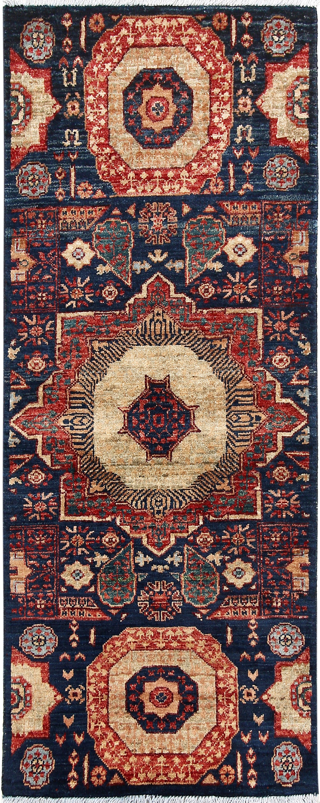 Midnight Blue Mamluk 1' 11 x 4' 10 - No. 66002 - ALRUG Rug Store