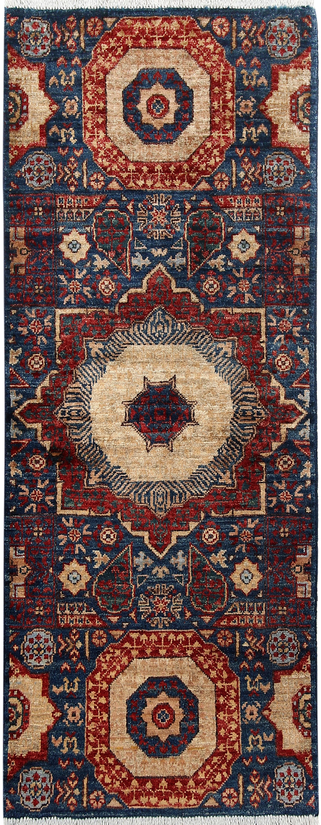 Steel Blue Mamluk 2' x 4' 9 - No. 66003 - ALRUG Rug Store