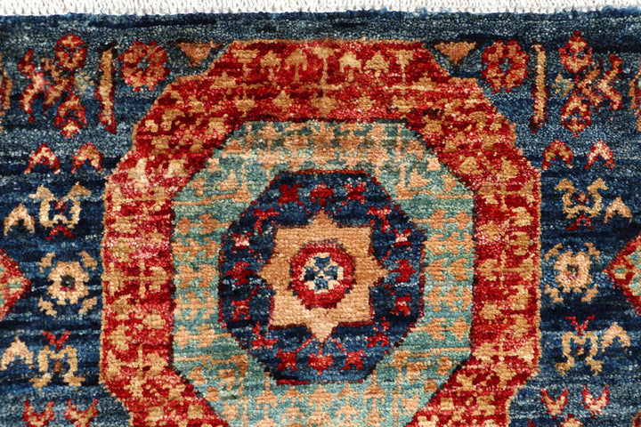 Steel Blue Mamluk 1' 11 x 4' 9 - No. 66004 - ALRUG Rug Store