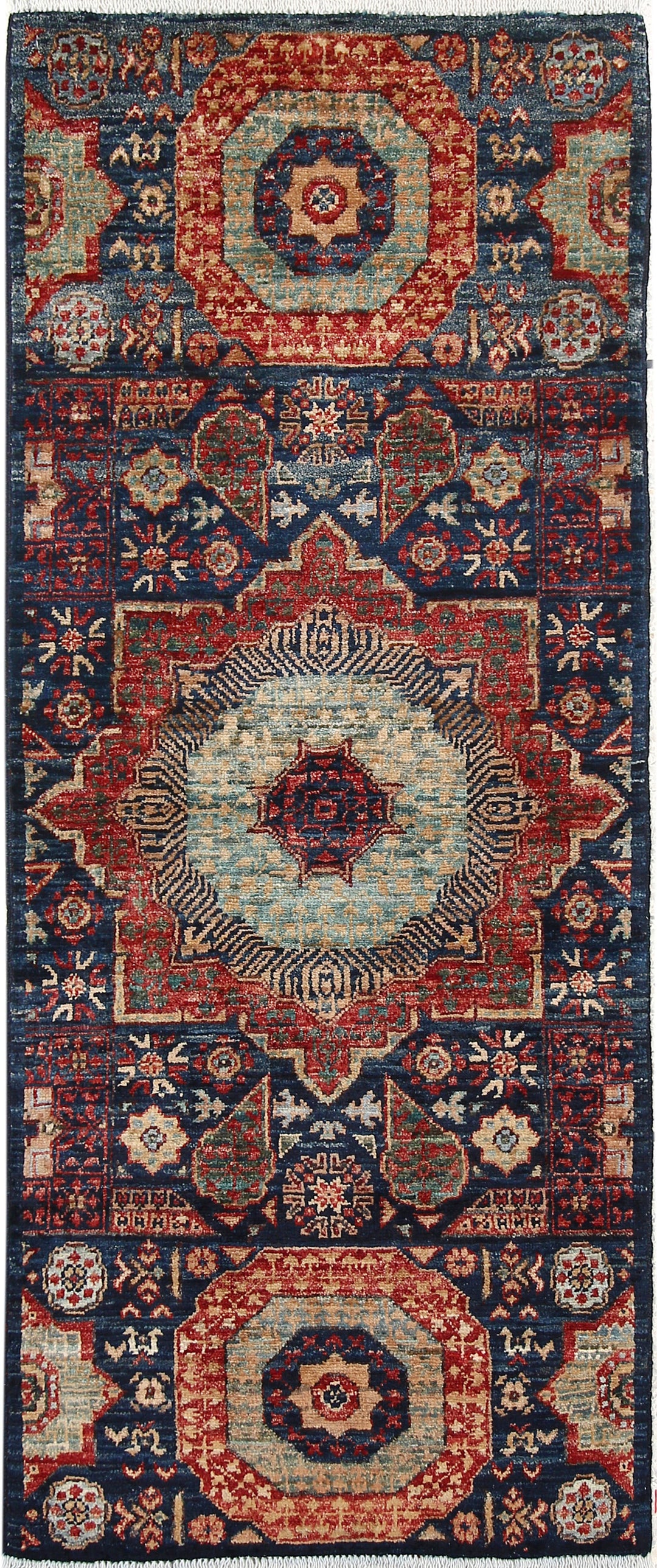Steel Blue Mamluk 1' 11 x 4' 9 - No. 66004 - ALRUG Rug Store