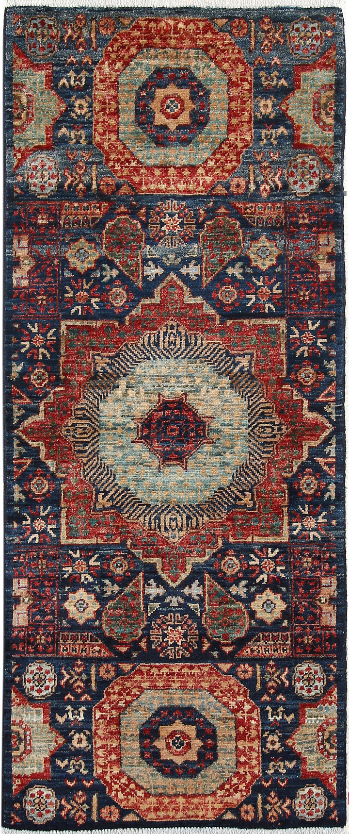 Steel Blue Mamluk 1' 11 x 4' 9 - No. 66004 - ALRUG Rug Store