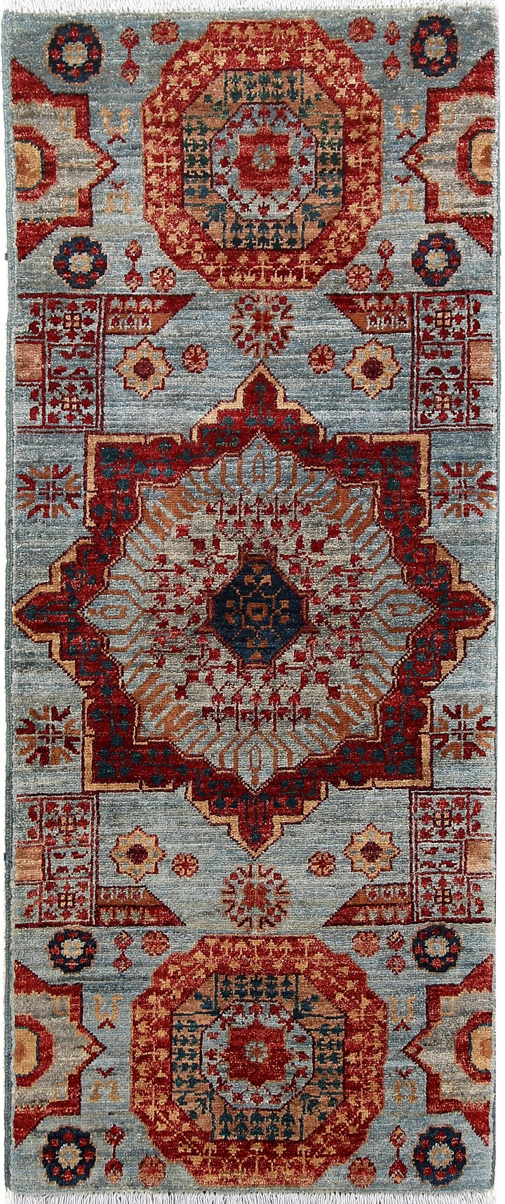 Light Slate Grey Mamluk 1' 11 x 4' 9 - No. 66005 - ALRUG Rug Store