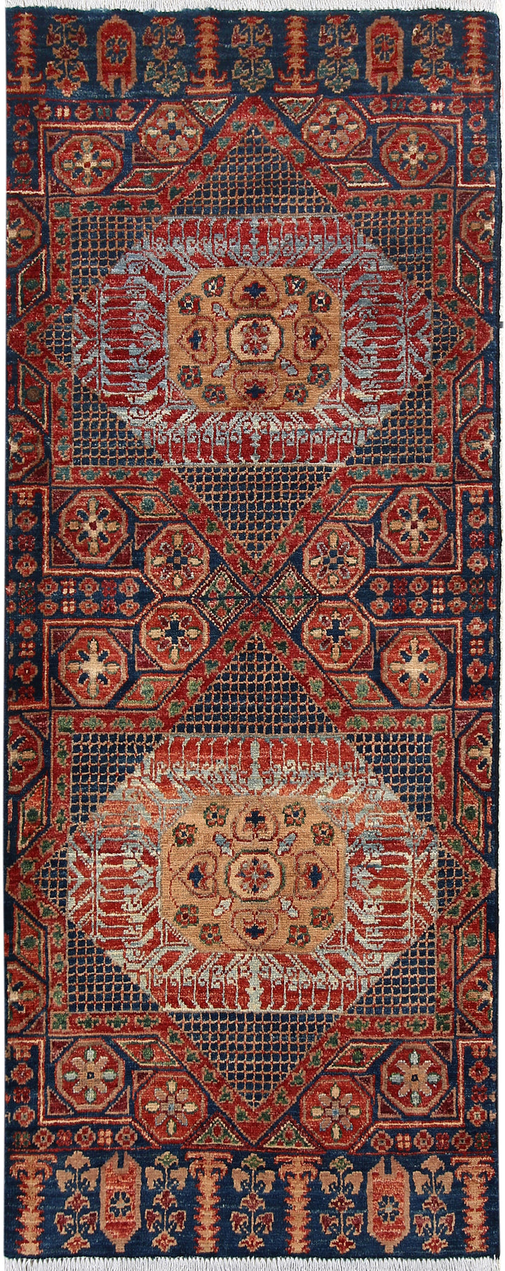 Steel Blue Mamluk 2' 1 x 5' - No. 66006 - ALRUG Rug Store
