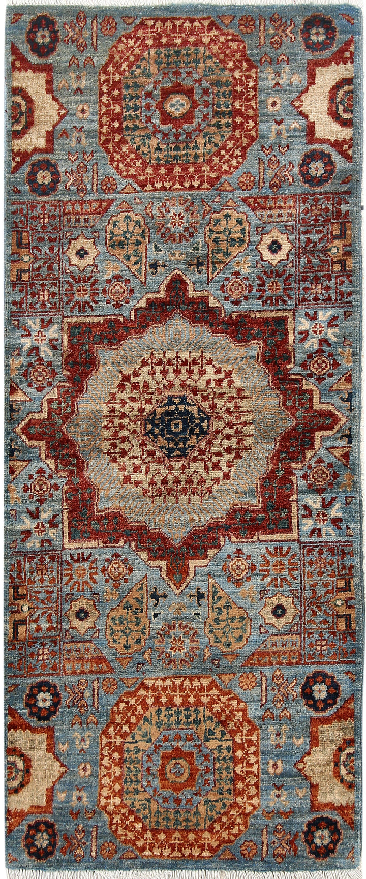 Light Slate Grey Mamluk 2' x 4' 10 - No. 66007 - ALRUG Rug Store