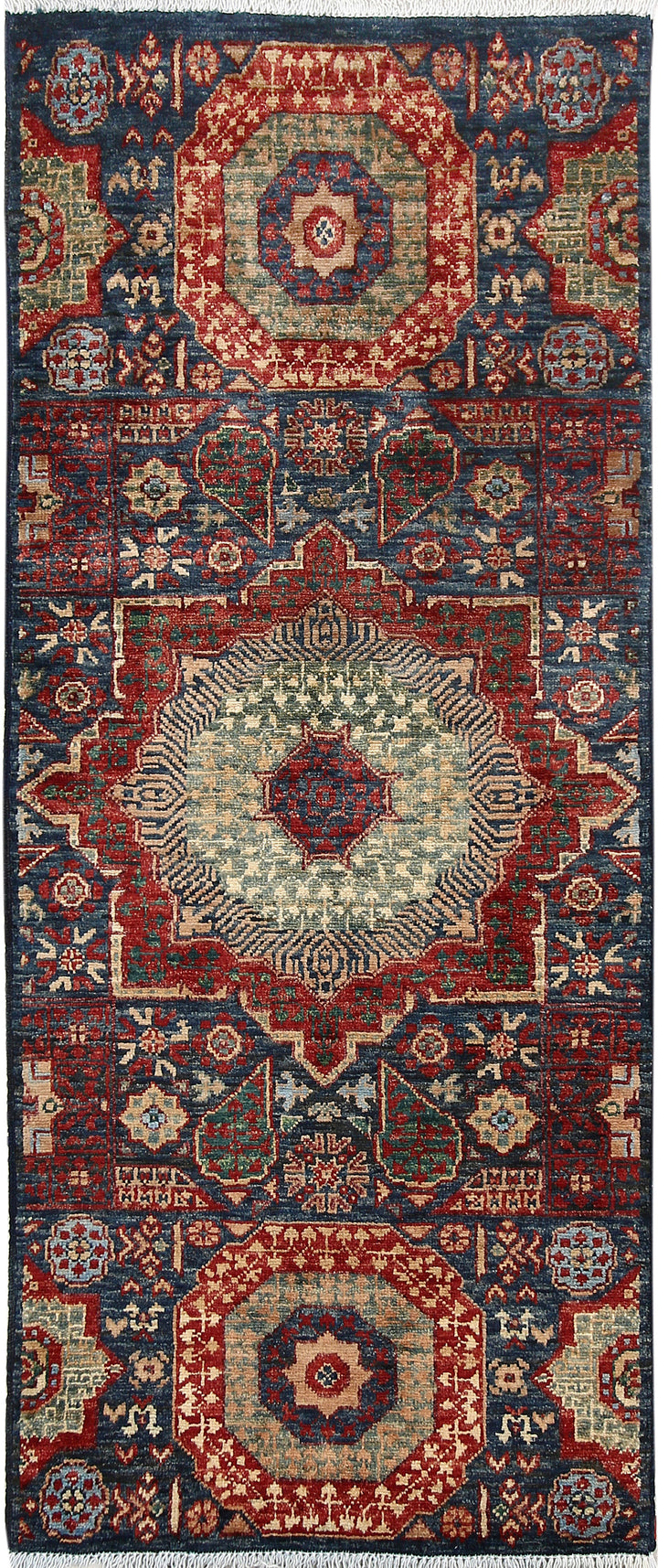 Steel Blue Mamluk 1' 11 x 4' 9 - No. 66019 - ALRUG Rug Store