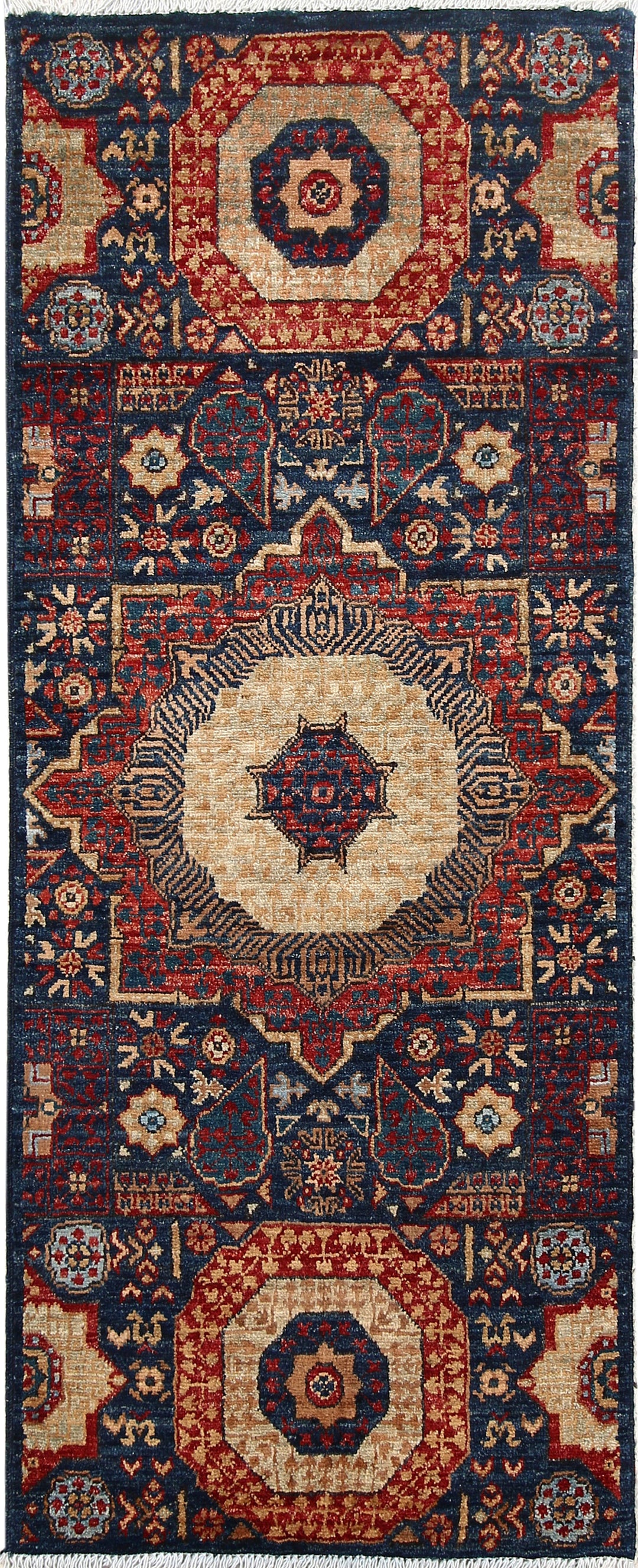 Midnight Blue Mamluk 1' 11 x 4' 10 - No. 66020 - ALRUG Rug Store