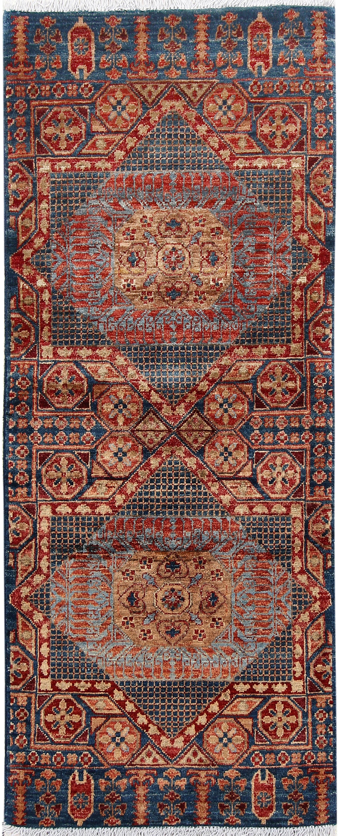 Steel Blue Mamluk 2' 1 x 4' 11 - No. 66021 - ALRUG Rug Store