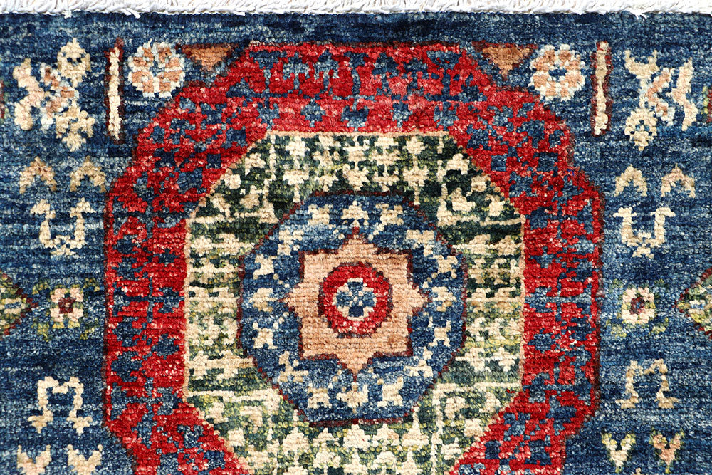 Steel Blue Mamluk 2' x 4' 9 - No. 66024 - ALRUG Rug Store