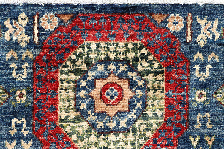 Steel Blue Mamluk 2' x 4' 9 - No. 66024 - ALRUG Rug Store