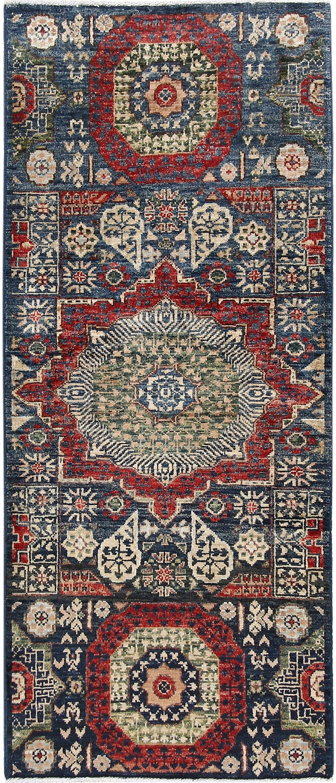 Steel Blue Mamluk 2' x 4' 9 - No. 66024 - ALRUG Rug Store