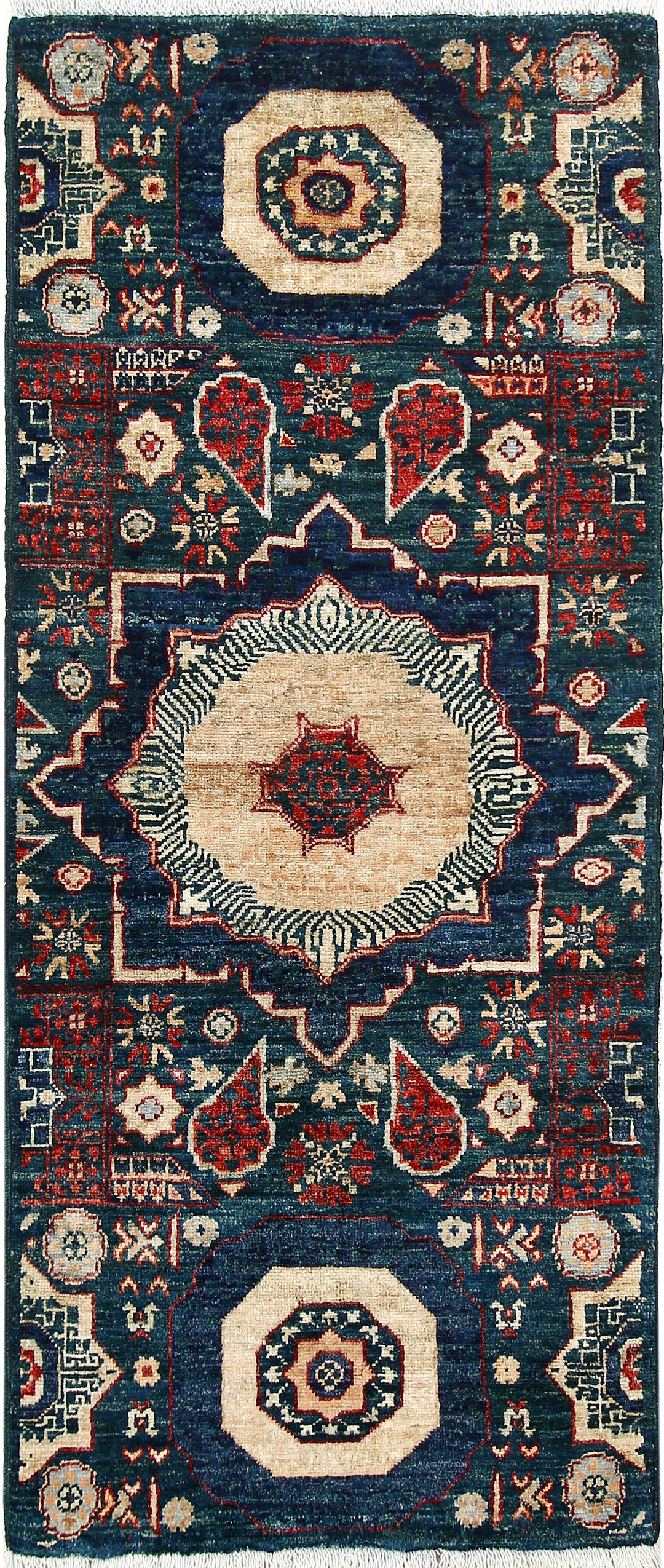 Teal Mamluk 2' x 4' 9 - No. 66028 - ALRUG Rug Store