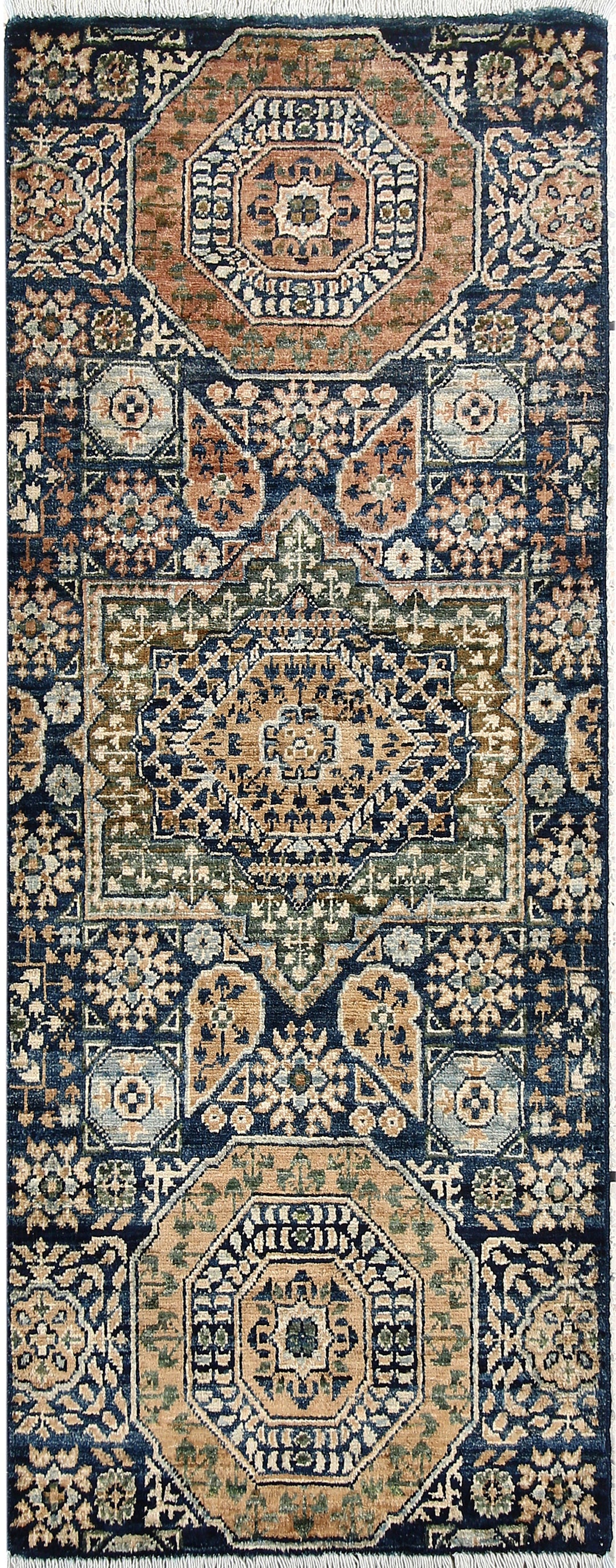 Steel Blue Mamluk 1' 11 x 4' 4 - No. 66029 - ALRUG Rug Store