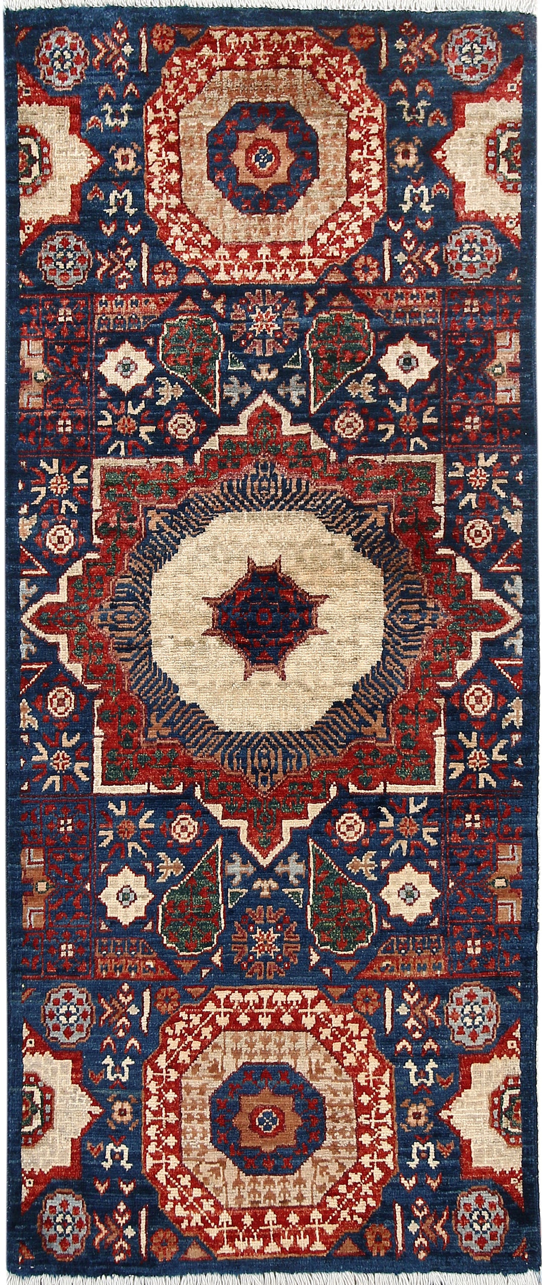 Steel Blue Mamluk 2' x 4' 10 - No. 66031 - ALRUG Rug Store