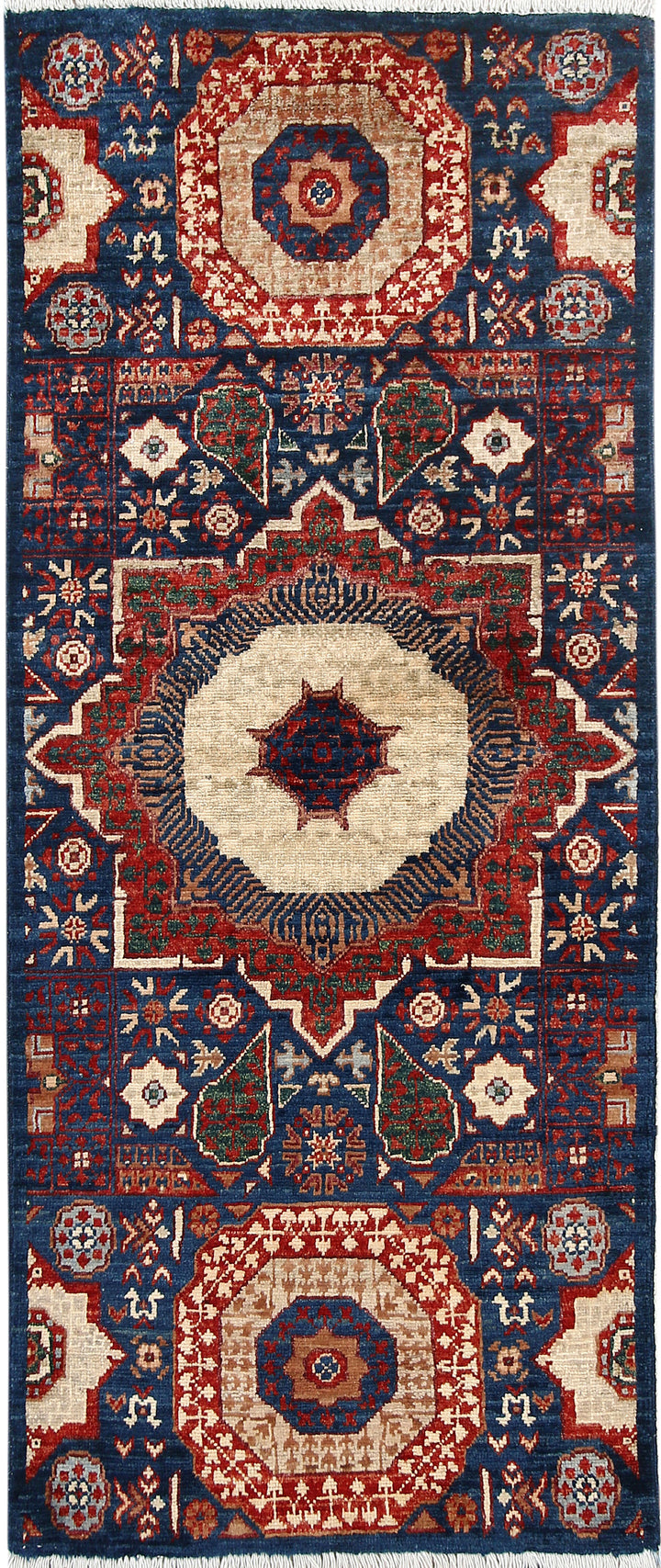 Steel Blue Mamluk 2' x 4' 10 - No. 66031 - ALRUG Rug Store