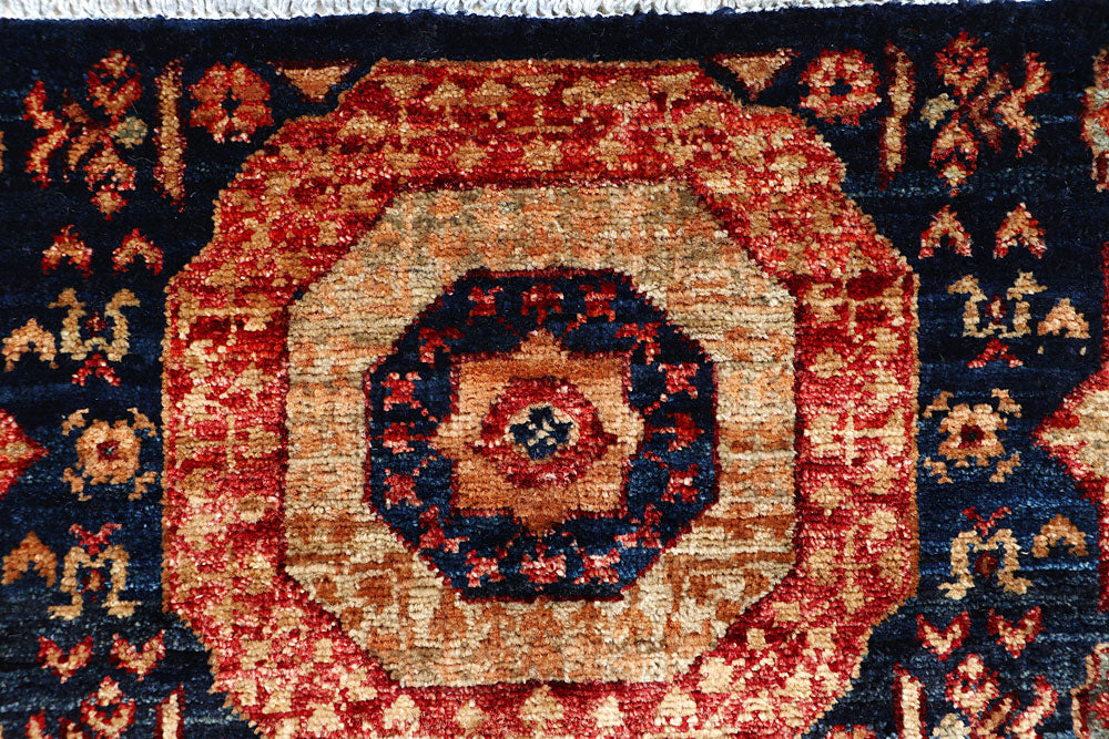 Steel Blue Mamluk 1' 11 x 4' 11 - No. 66037 - ALRUG Rug Store