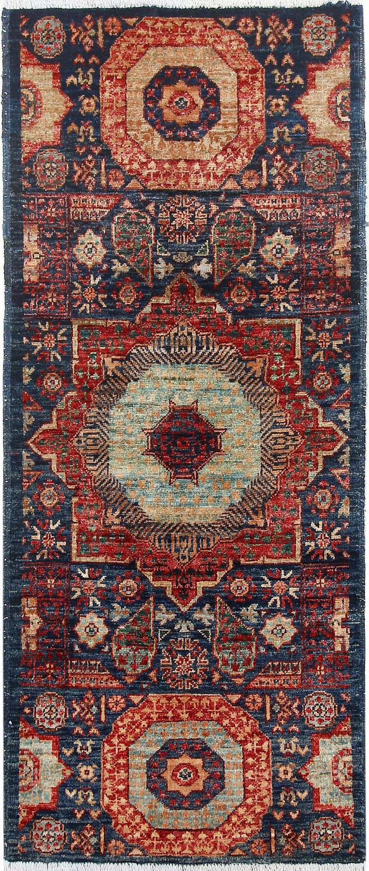 Steel Blue Mamluk 1' 11 x 4' 11 - No. 66037 - ALRUG Rug Store