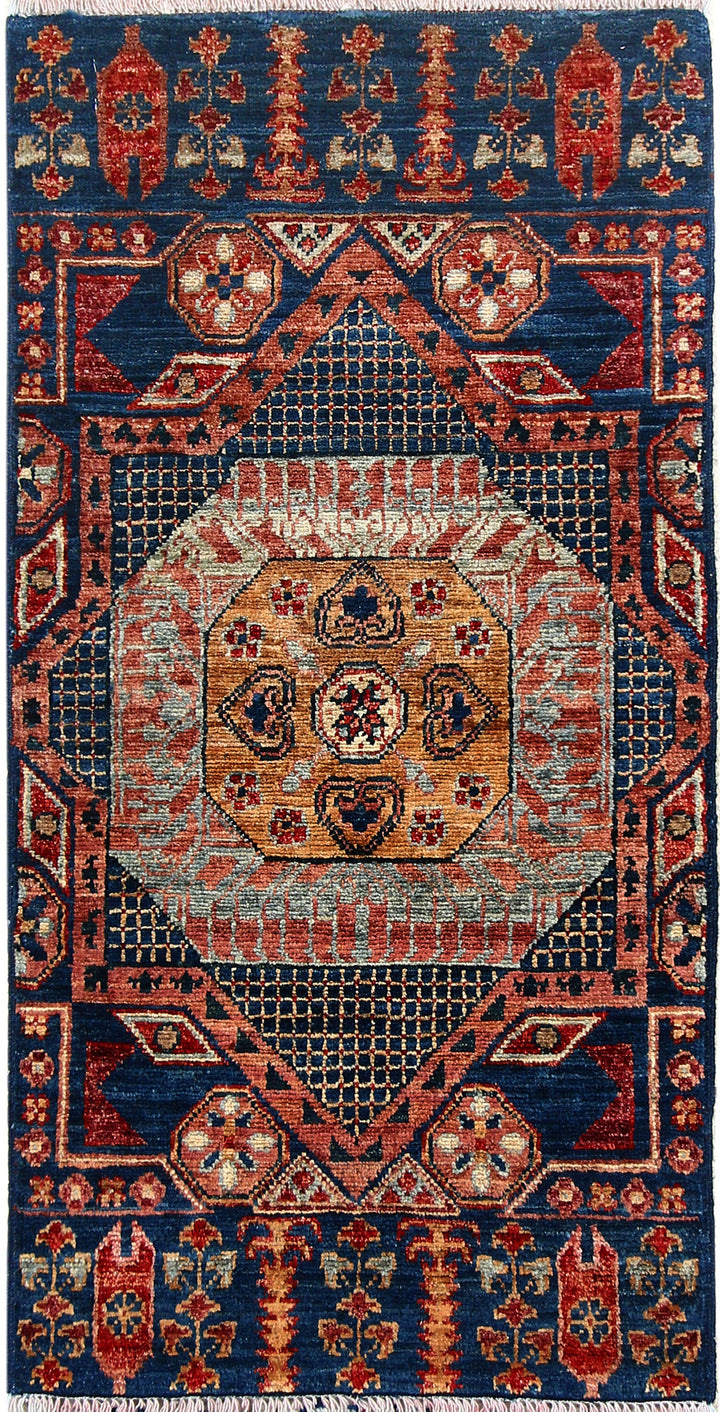 Steel Blue Mamluk 1' 11 x 3' 10 - No. 66040 - ALRUG Rug Store