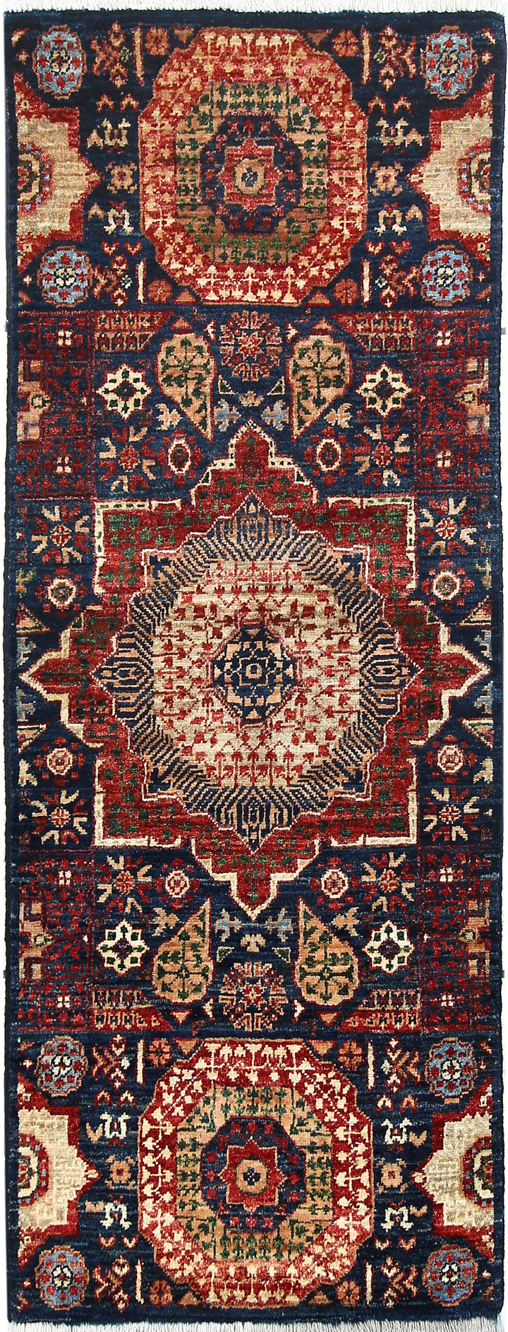 Midnight Blue Mamluk 1' 10 x 4' 10 - No. 66044 - ALRUG Rug Store