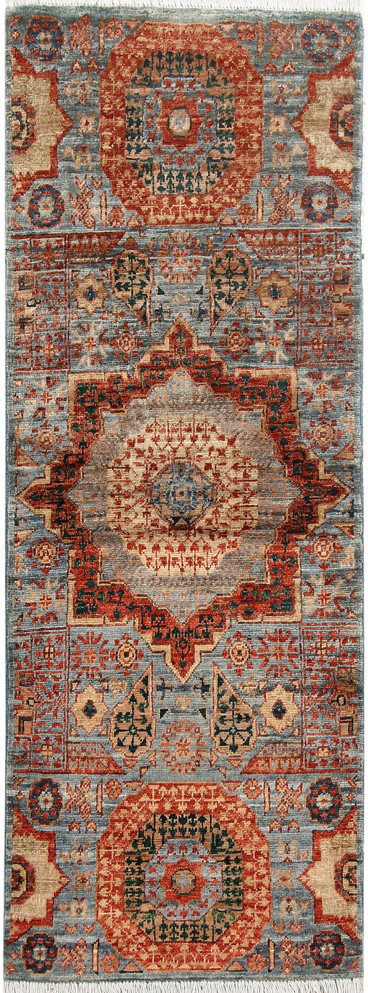 Cadet Blue Mamluk 1' 11 x 4' 9 - No. 66054 - ALRUG Rug Store