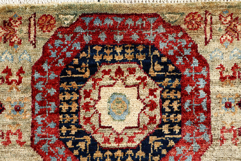 Dark Khaki Mamluk 2' x 4' 10 - No. 66057 - ALRUG Rug Store