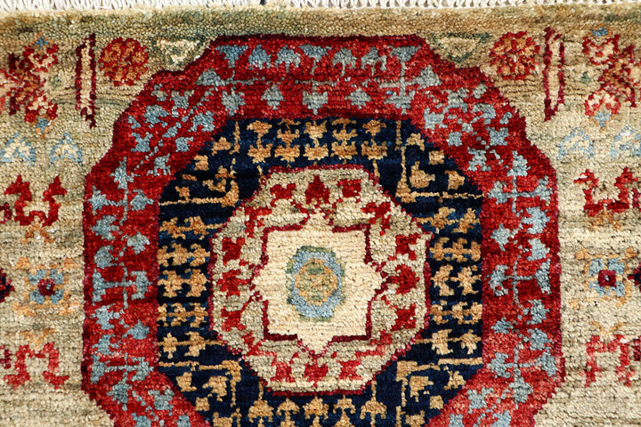 Dark Khaki Mamluk 2' x 4' 10 - No. 66057 - ALRUG Rug Store