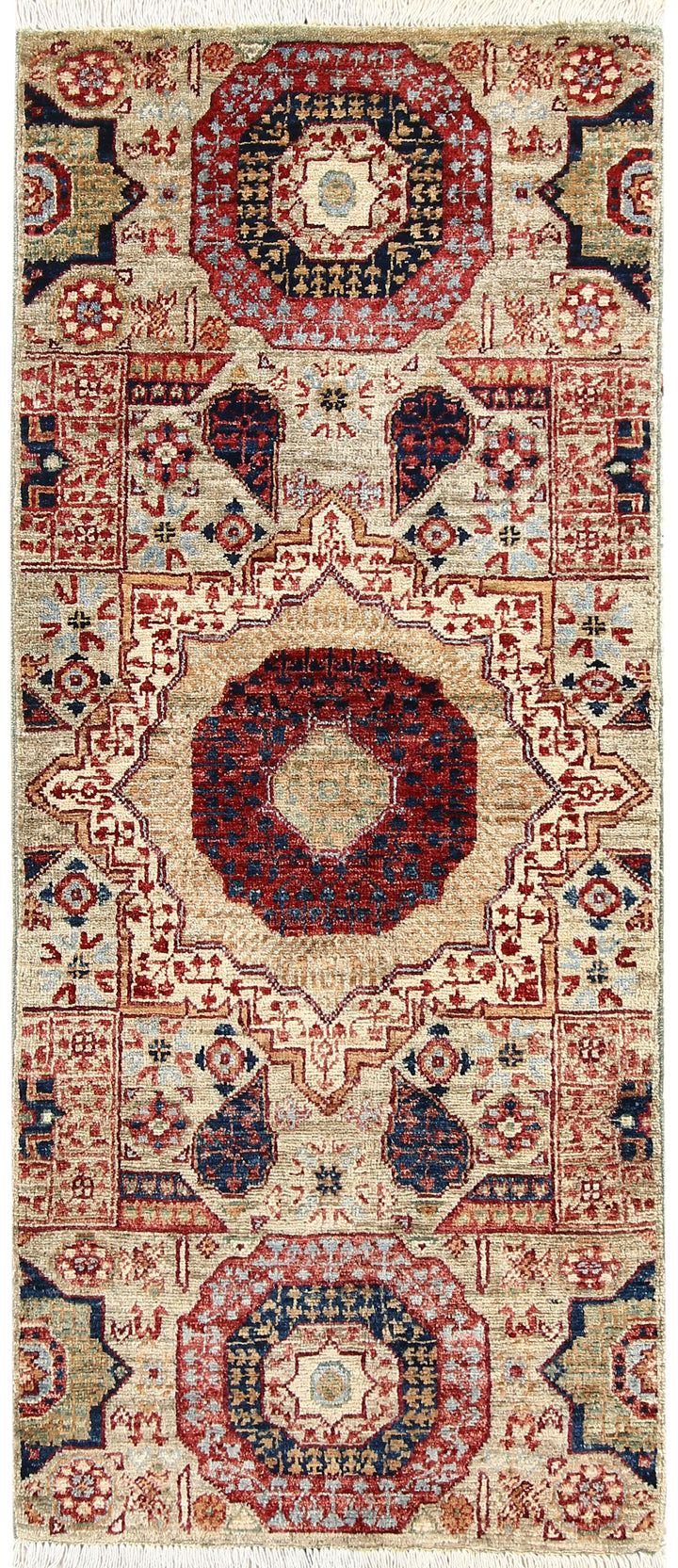 Dark Khaki Mamluk 2' x 4' 10 - No. 66057 - ALRUG Rug Store
