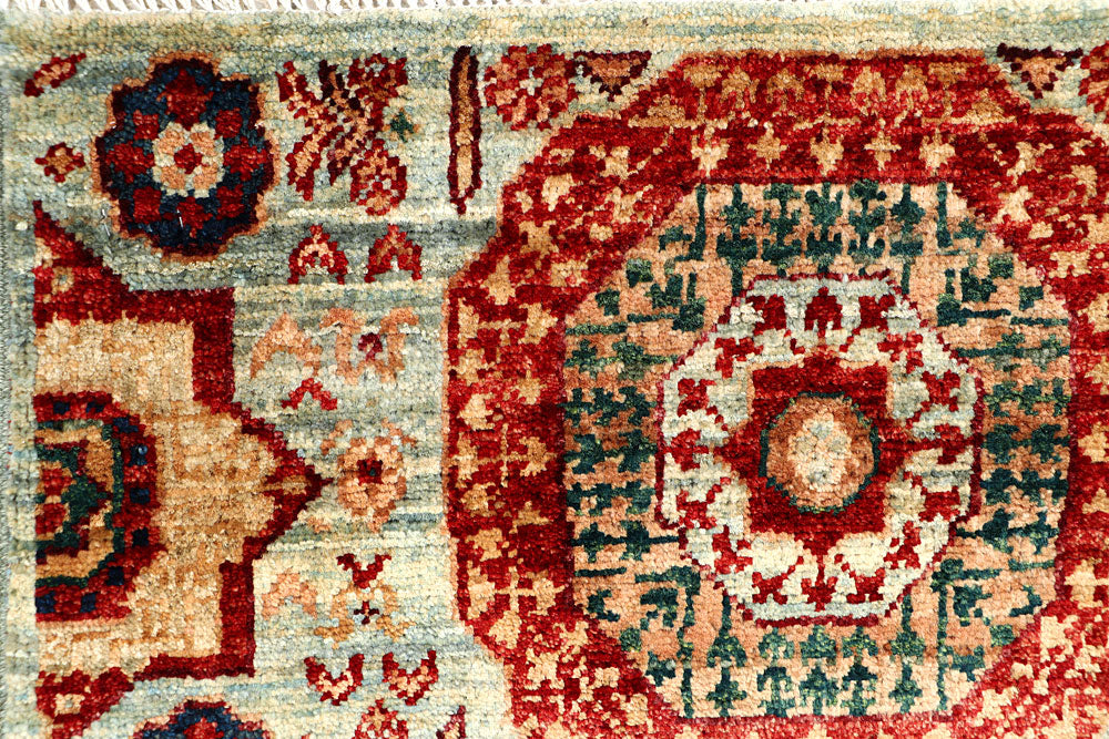 Cadet Blue Mamluk 2' x 5' 3 - No. 66059 - ALRUG Rug Store