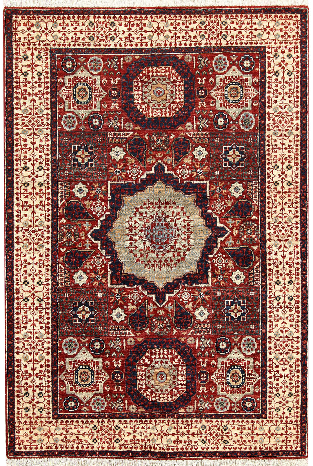 Dark Red Mamluk 4' x 5' 10 - No. 66070 - ALRUG Rug Store