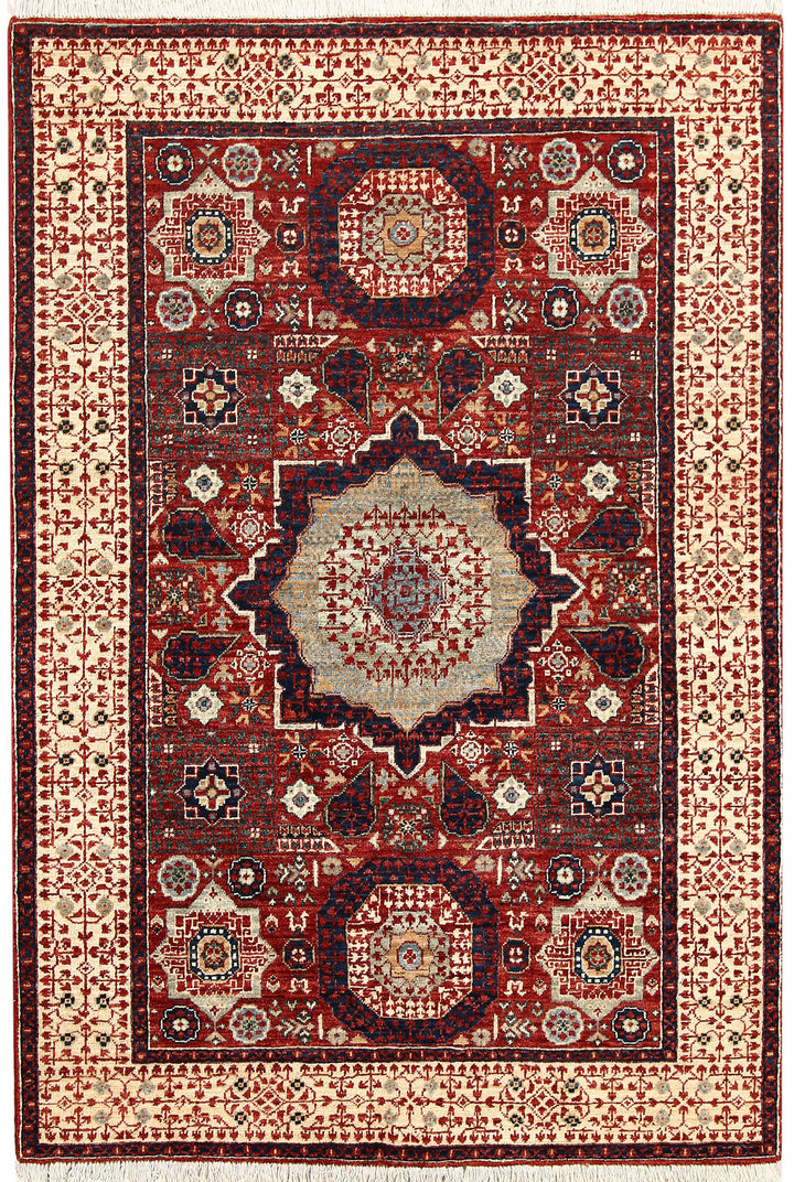 Dark Red Mamluk 4' x 5' 10 - No. 66070 - ALRUG Rug Store