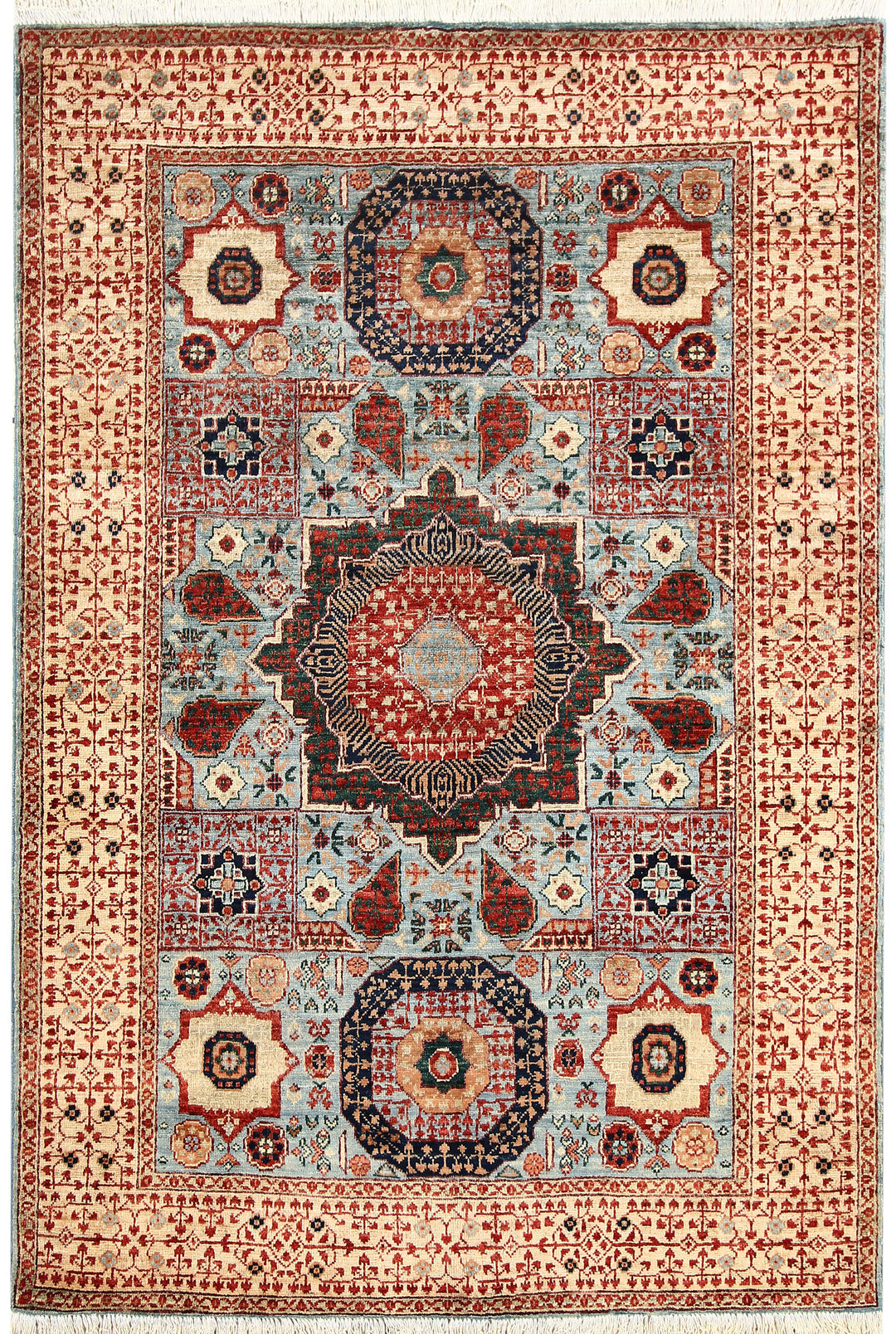 Light Blue Mamluk 3' 11 x 5' 10 - No. 66071 - ALRUG Rug Store
