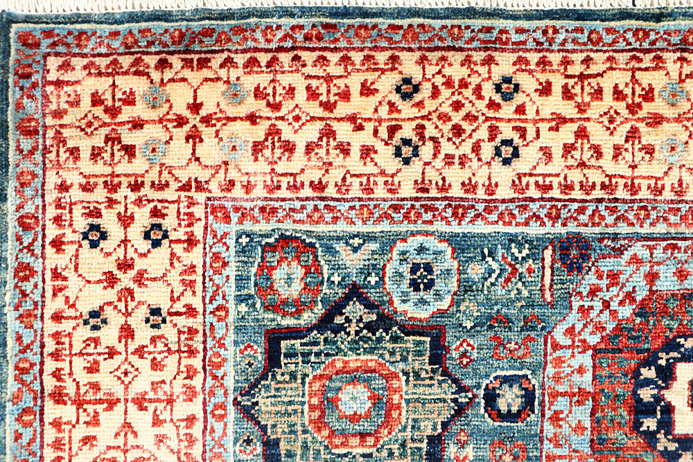 Cadet Blue Mamluk 3' 11 x 5' 11 - No. 66084 - ALRUG Rug Store